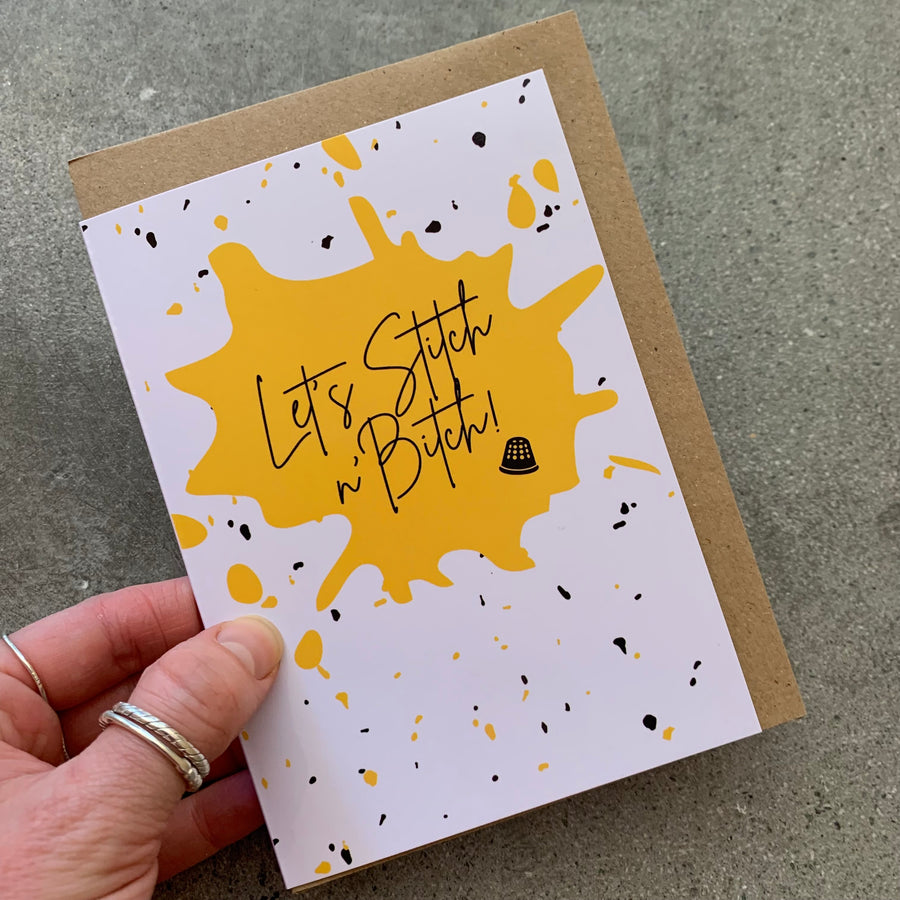 Let's stitch N' Bitch card- Sew Anonymous gift cards