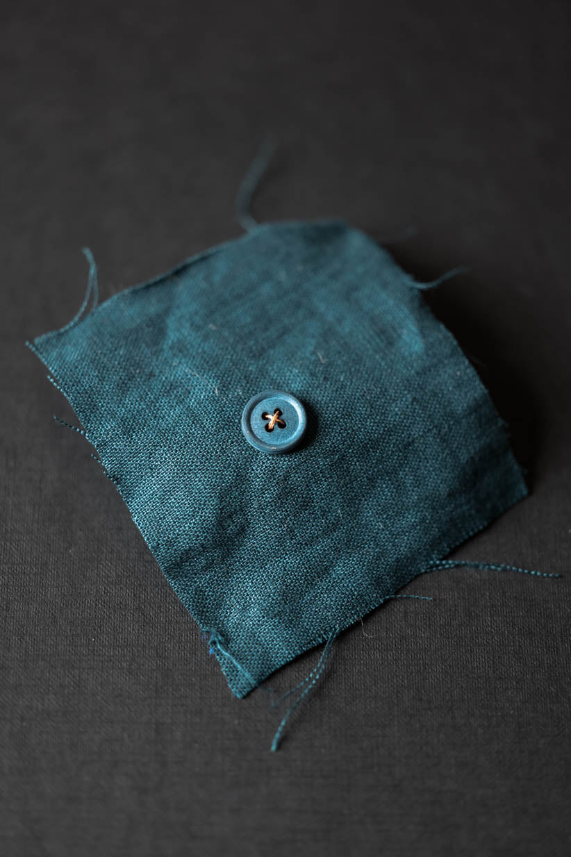 Cotton Button 15mm MID TEAL- Merchant Mills
