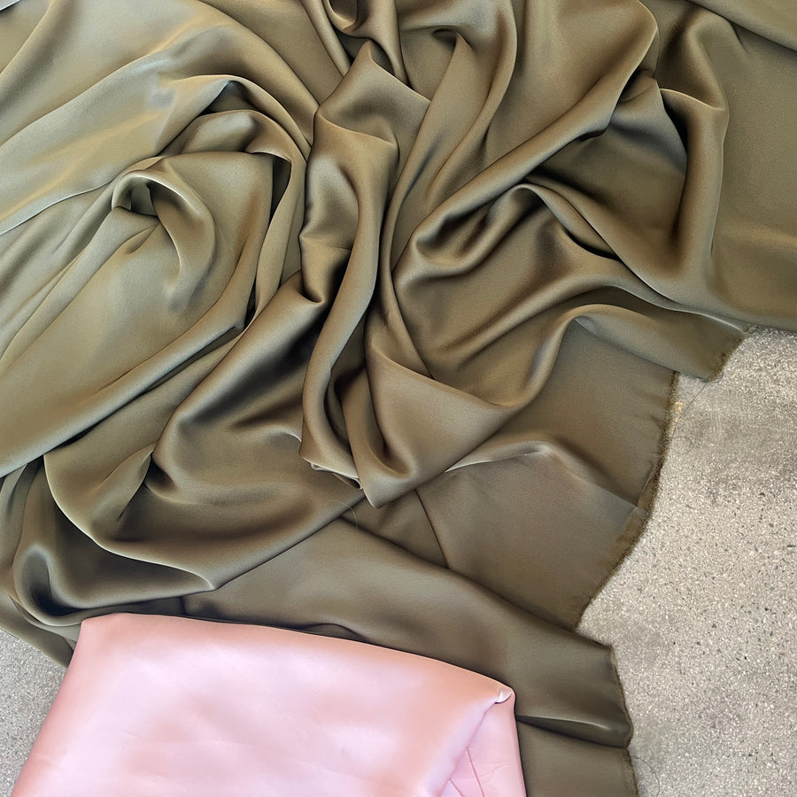 Imitation Acetate Khaki   $15 per metre