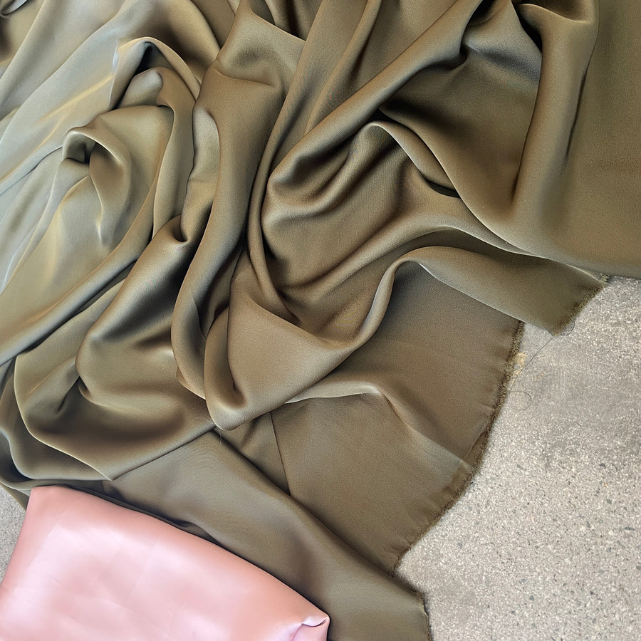 Imitation Acetate Khaki   $15 per metre