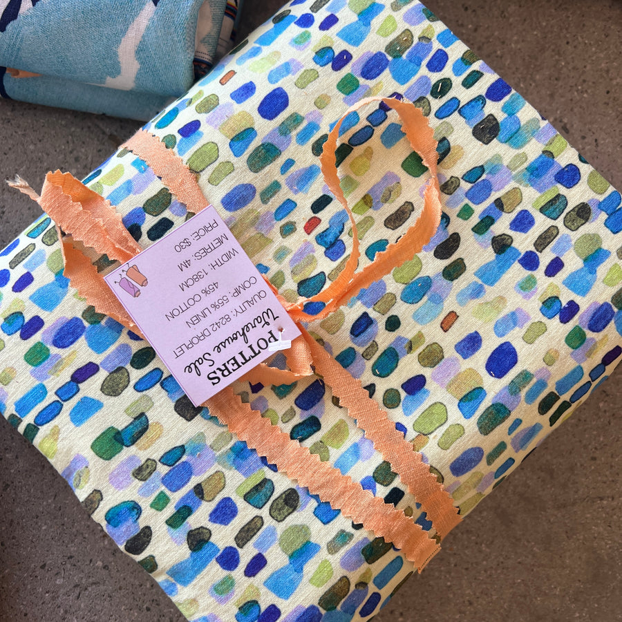 Linen blend print 4m packs $30