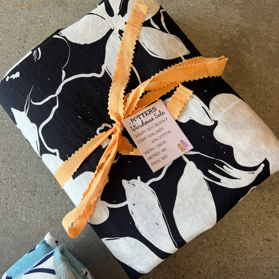 Linen blend print 4m packs $30