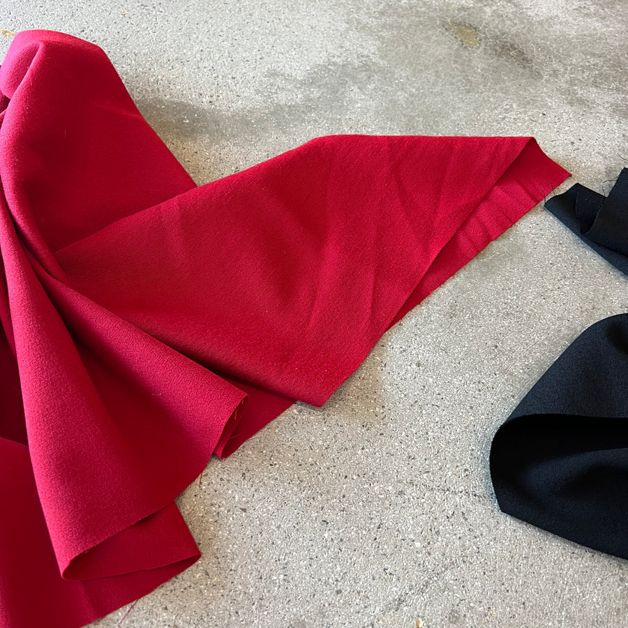 Crepe Face Red    $35 per metre