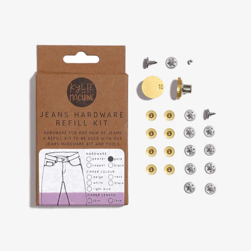 MATTE GOLD Jeans refill Hardware - Kylie and Machine labels
