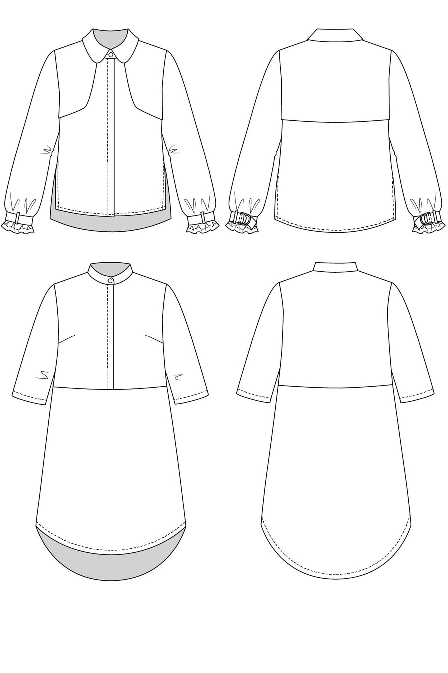 HELMI trench blouse & tunic dress pattern- Named Clothing
