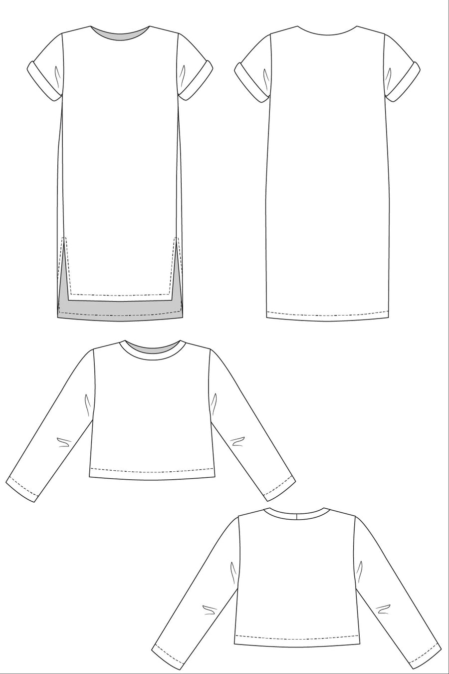 INARI dress & crop tee pattern- Named Clothing