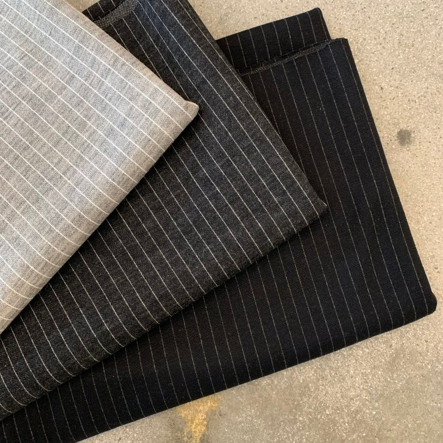 Stripe Grey  Discounted to $10/m --WAS $26 per metre