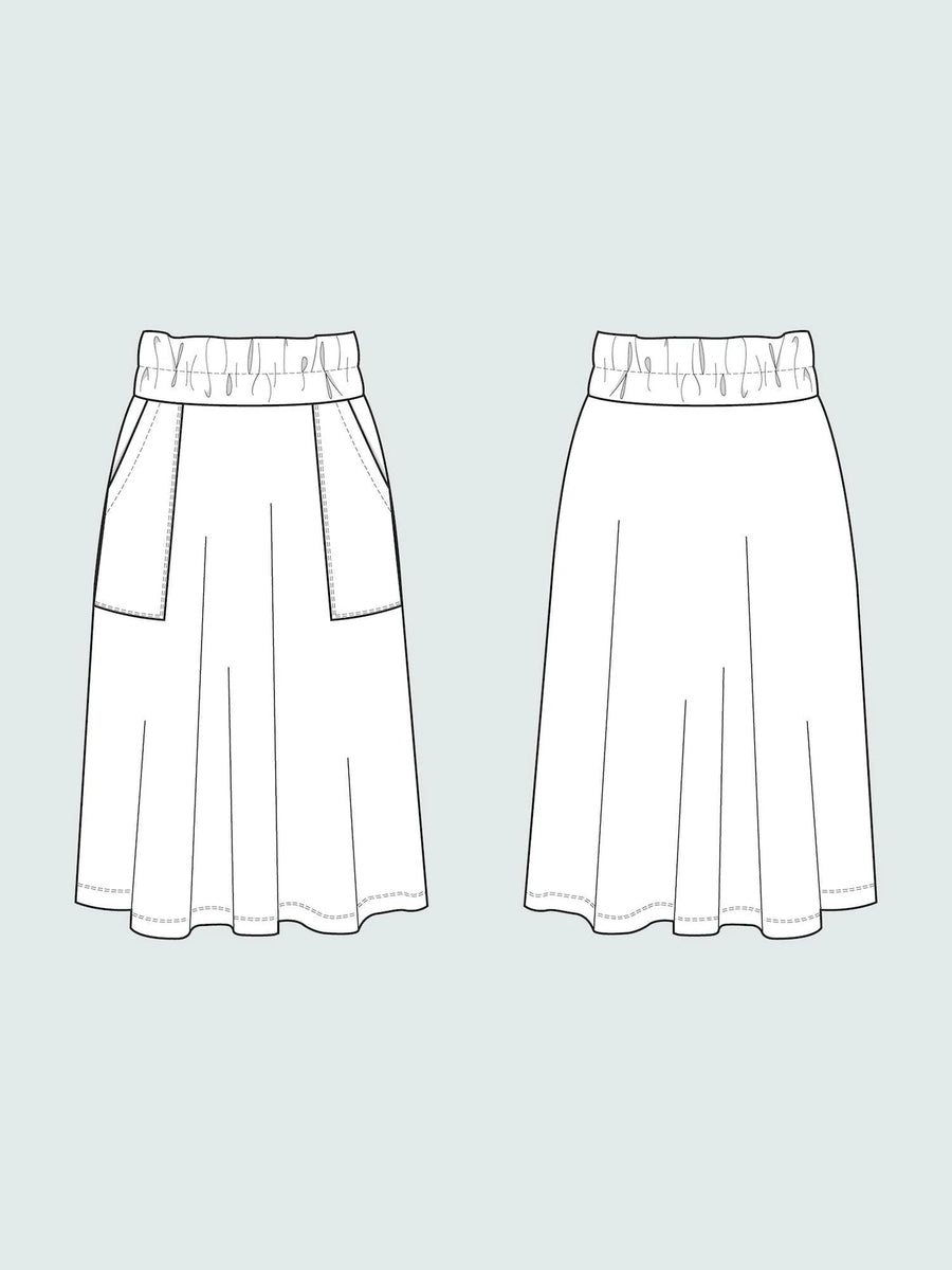 Elastic waist maxi skirt Pattern- The Assembly Line