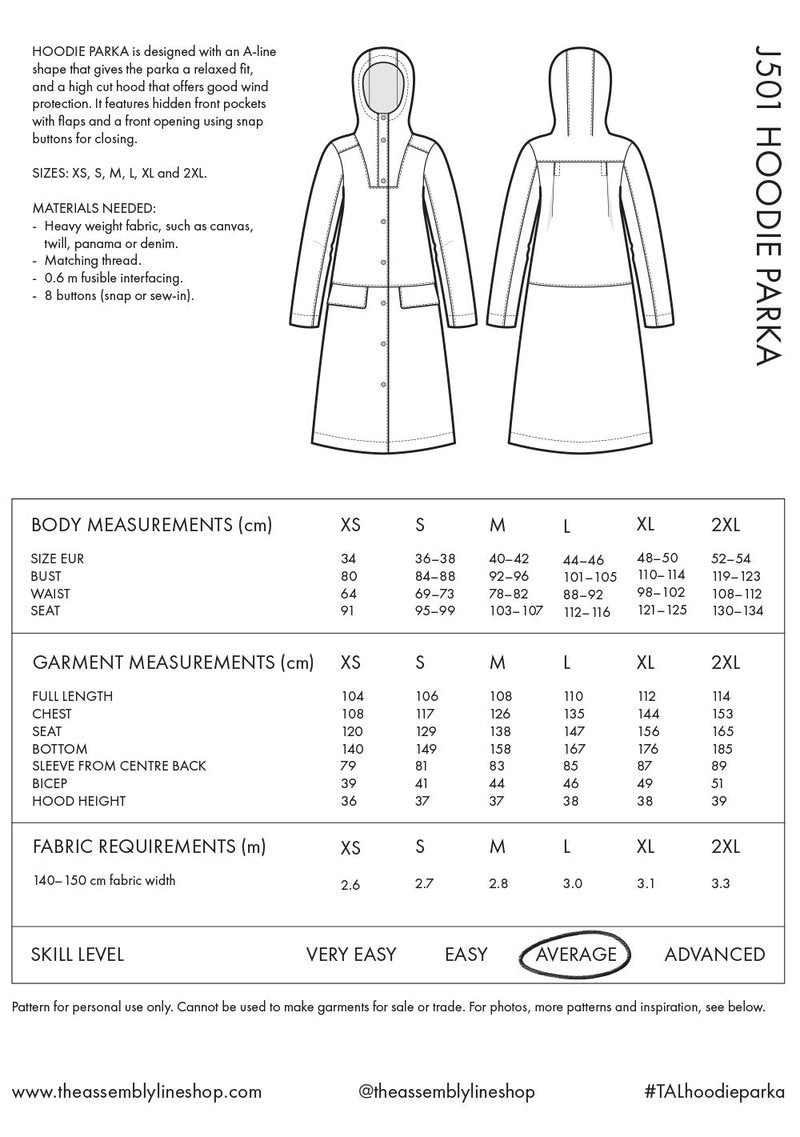 Hoodie Parka Pattern- The Assembly Line