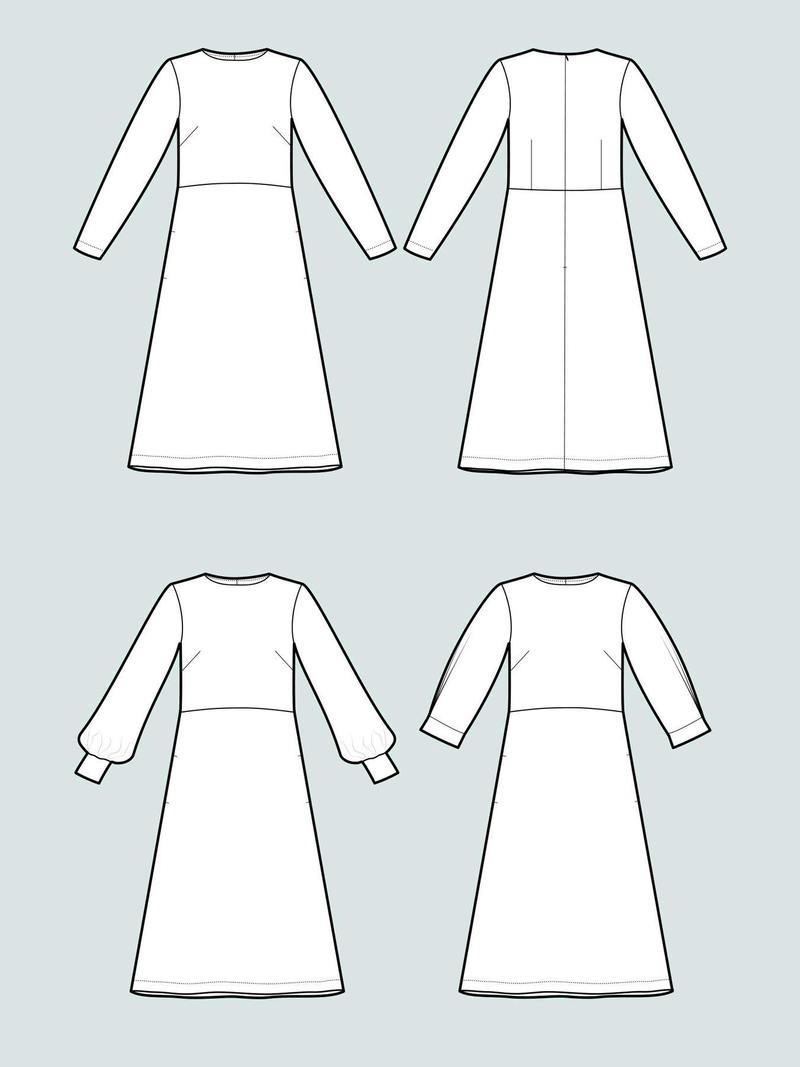 Multi-Sleeve Midi Dress Pattern- The Assembly Line